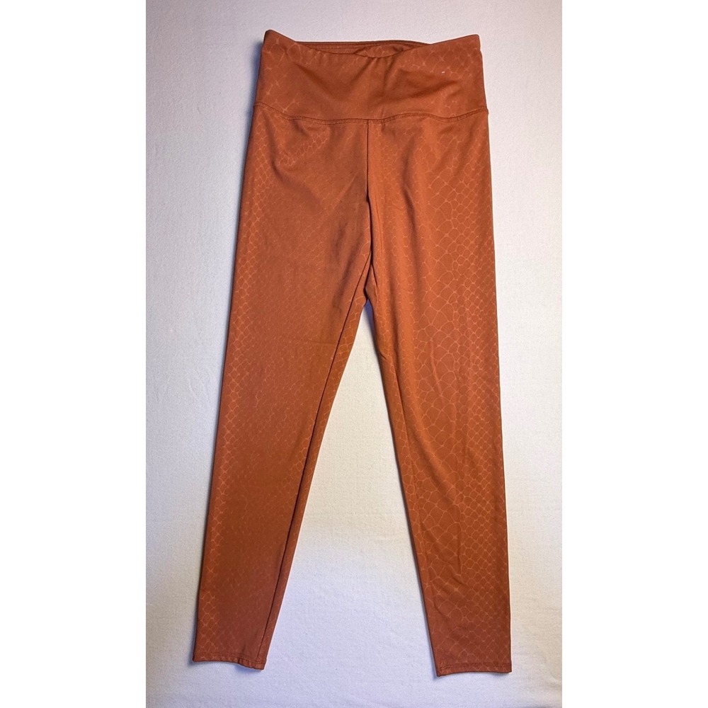 Forever 21 Womens Small Rust Orange Snakeskin High Waisted Active Leggings-2562